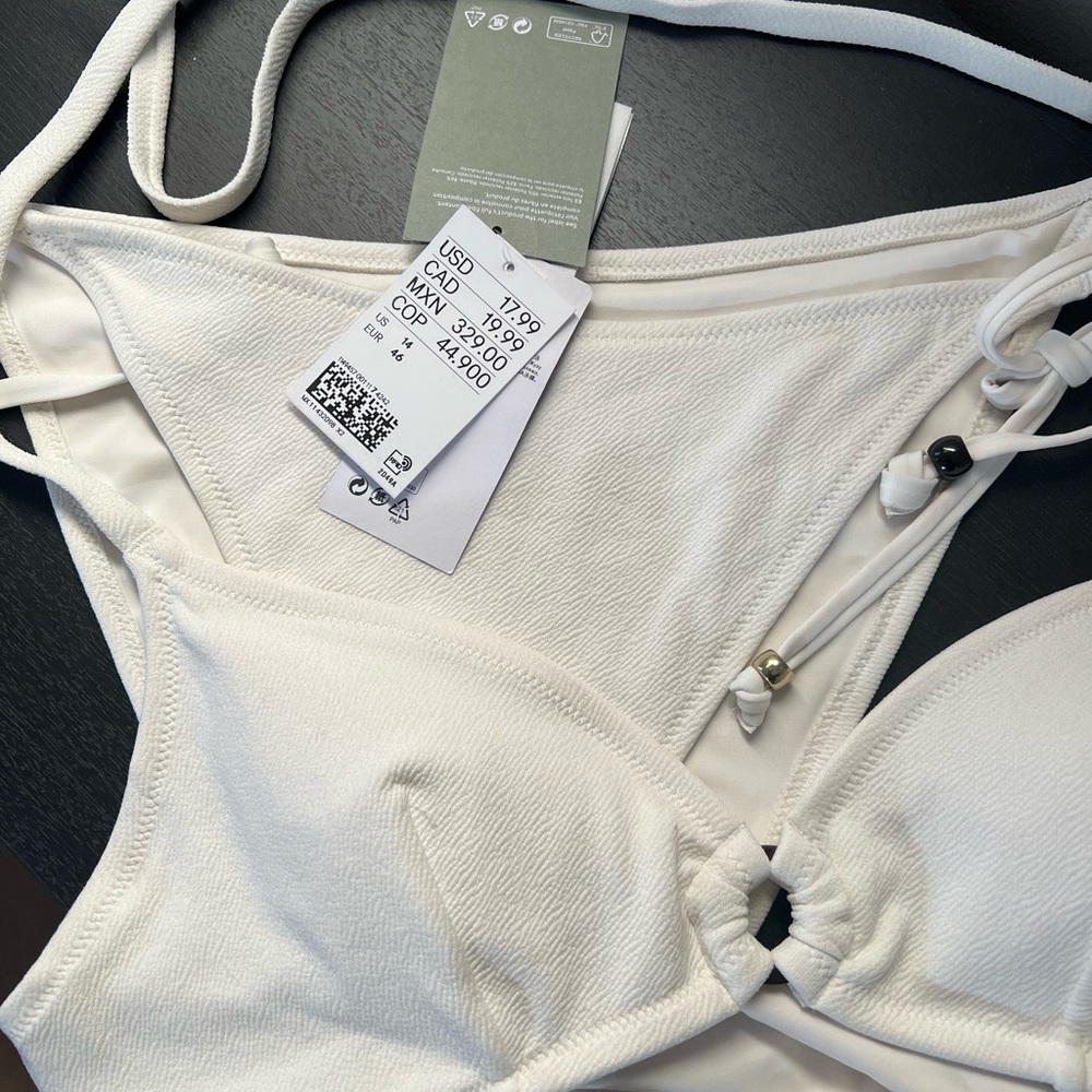 Cream two-piece swimsuit